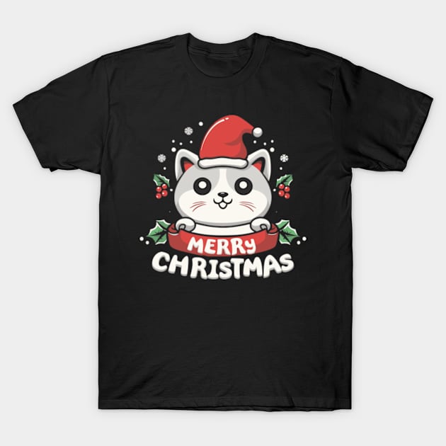 Merry Christmas Cat T-Shirt by Hofbumm207